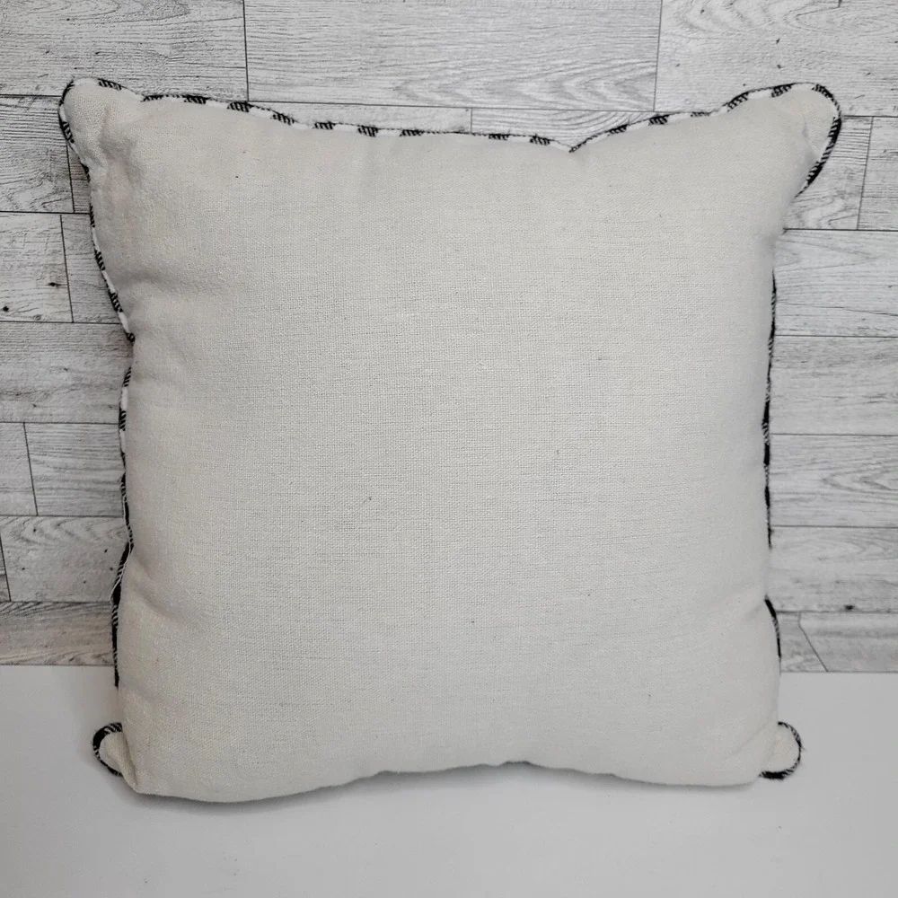 Pier 1 Imports 1 Pillow Bunny Rabbit Black White Gingham13